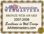American Association Webmasters Bronze Web Award 