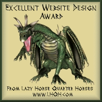 Excellent Website Design Award from Lazy Horse Quarter Horses