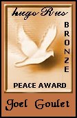 Hugs R Us Bronze Peace award from Canada